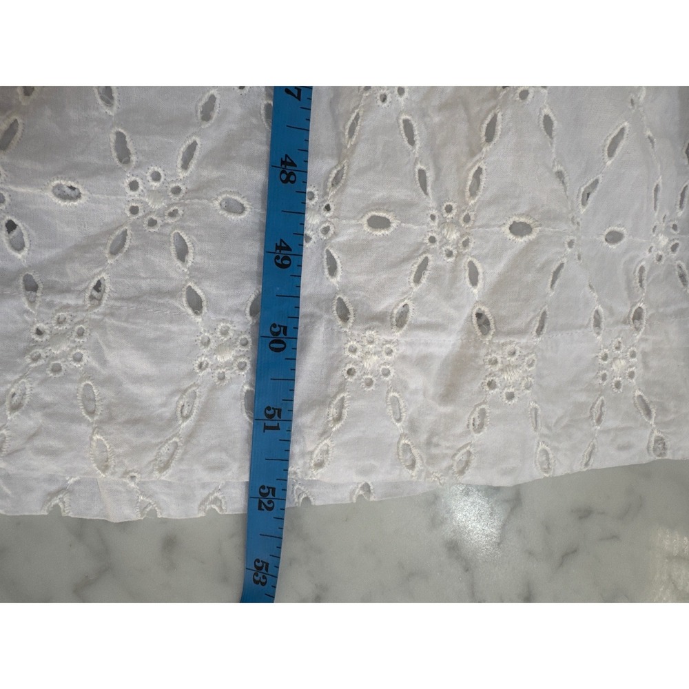 Maeve Anthropologie White Eyelet Maxi Dress V-Neck Smocked Tiered Medium - Picture 5 of 8